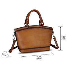 Load image into Gallery viewer, Genuine Leather Handbags for Women Satchel Top Handle Bags Handmade Vintage Crossbody Handbags Retro Tote Purse