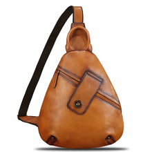 Load image into Gallery viewer, Genuine Leather Sling Bag for Men and Women Classical Real Leather Sling Backpack Purse Crossbody Bag for iPad Pro 11 inch