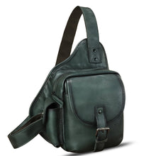 Load image into Gallery viewer, Genuine Leather Sling Bag for Men Women Chest Bags Crossbody Bag Vintage Sling Backpack Purses Hiking Sports Travel