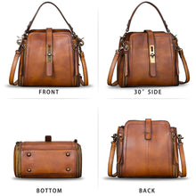 Load image into Gallery viewer, Genuine Leather Handbag for Women Vintage Handmade Satchel Crossbody Purse with Removable Top-Handle Strap