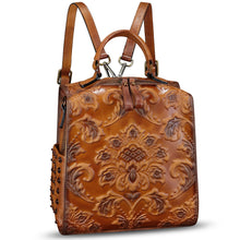 Load image into Gallery viewer, Genuine Leather Satchel for Women Purse Convertible Backpack Embossed Leather Crossbody Handbag Top Handle Bag