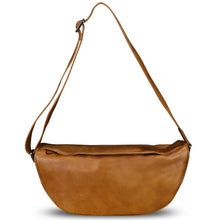Load image into Gallery viewer, Genuine Leather Sling Bag Crossbody Casual Daypack Vintage Handmade Hiking Chest Shoulder Backpack Motorcycle Bag