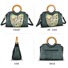 Load image into Gallery viewer, Genuine Leather Tote Bag for Women Hand Painted Shoulder Handbag Handmade Purse Crossbody Work Tote Casual Purse