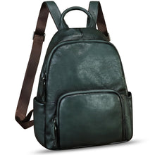 Load image into Gallery viewer, Genuine Leather Fashion Backpack for Women Vintage Satchel Soft Real Leather Knapsack Purse Rucksack Daypack Ba