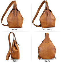 Load image into Gallery viewer, Genuine Leather Sling Bag for Men and Women Vintage Sling Backpack Fashion Shoulder Bag Crossbody Bag Chest Bag