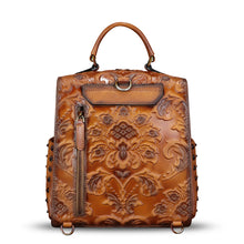 Load image into Gallery viewer, Genuine Leather Satchel for Women Purse Convertible Backpack Embossed Leather Crossbody Handbag Top Handle Bag