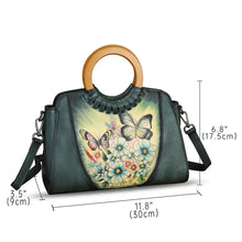 Load image into Gallery viewer, Genuine Leather Tote Bag for Women Hand Painted Shoulder Handbag Handmade Purse Crossbody Work Tote Casual Purse