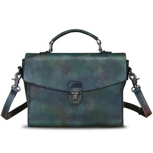 Load image into Gallery viewer, Genuine Leather Satchel Purse for Women Vintage Handmade Top Handle Handbag Retro Designer Crossbody Bags
