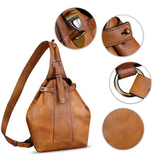 Load image into Gallery viewer, Genuine Leather Sling Bag for Men and Women Vintage Sling Backpack Fashion Shoulder Bag Crossbody Bag Chest Bag