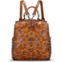 Load image into Gallery viewer, Genuine Leather Satchel for Women Purse Convertible Backpack Embossed Leather Crossbody Handbag Top Handle Bag