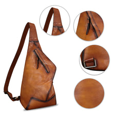Load image into Gallery viewer, Genuine Leather Sling Bag Crossbody Casual Hiking Daypack Vintage Handmade Shoulder Backpack Motorcycle Chest Bags