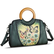 Load image into Gallery viewer, Genuine Leather Tote Bag for Women Hand Painted Shoulder Handbag Handmade Purse Crossbody Work Tote Casual Purse