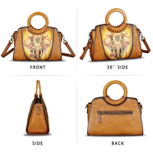 Load image into Gallery viewer, Genuine Leather Tote Bag for Women Hand Painted Shoulder Handbag Handmade Purse Crossbody Work Tote Casual Purse