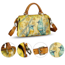 Load image into Gallery viewer, Genuine Leather Satchel for Women Hand Painted Handbag Top Handle Bags Handmade Purse Crossbody Tote Bag
