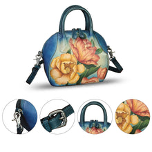 Load image into Gallery viewer, Genuine Leather Handbag for Women Purse Hand Painted Leather Top Handle Satchel Handmade Crossbody Pouch
