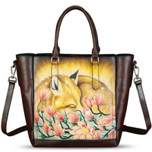 Load image into Gallery viewer, Genuine Leather Handbag for Women Hand Painted Leather Top Handle Satchel Handmade Crossbody Purse Tote Bag