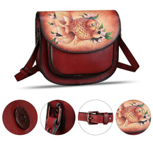 Load image into Gallery viewer, Genuine Leather Crossbody Bag for Women Hand Painted Pattern Handmade Crossbody Satchel Handbag Hand Drawn Purse