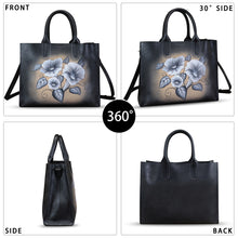 Load image into Gallery viewer, Genuine Leather Handbag for Women Hand Painted Leather Top Handle Bag Handmade Crossbody Purse Work Tote