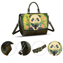 Load image into Gallery viewer, Genuine Leather Satchel for Women Hand Painted Handbag Top Handle Bags Handmade Purse Crossbody Tote Bag Purse