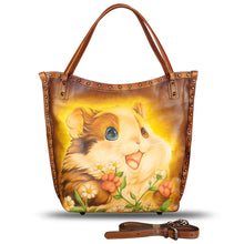 Load image into Gallery viewer, Genuine Leather Shoulder Bag for Women Hand Painted Leather Handbag Handmade Purse Crossbody Work Tote Bag Casual Purse