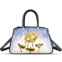 Load image into Gallery viewer, Genuine Leather Satchel for Women Hand Painted Leather Handbag Top Handle Bags Handmade Crossbody Purse Work Tote