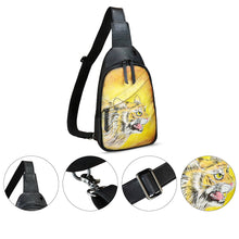 Load image into Gallery viewer, Genuine Leather Sling Bag Hand Painted Crossbody Backpack Retro Handmade Chest Shoulder Daypack Fanny Pack Purse