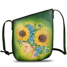 Load image into Gallery viewer, Genuine Leather Crossbody Bag for Women Hand Painted Leather Handmade Crossbody Satchel Purse Handbag