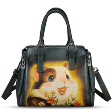 Load image into Gallery viewer, Genuine Leather Handbag for Women Hand Painted Leather Top Handle Purse Handmade Crossbody Satchel Tote Bag