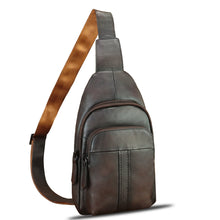 Load image into Gallery viewer, Genuine Leather Silng Bag for Women and Men Real Leather Sling Backpack Purse Chest Crossbody Bag