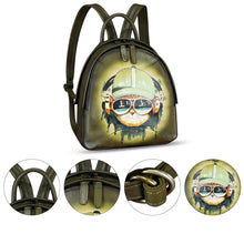 Load image into Gallery viewer, Genuine Leather Backpack for Women Hand Painted Purse Retro Leather Handmade College Knapsack Rucksack Casual Daypack