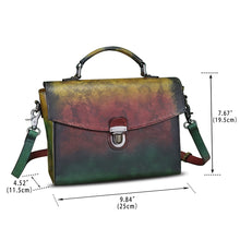 Load image into Gallery viewer, Genuine Leather Satchel Purse for Women Vintage Handmade Top Handle Handbag Retro Designer Crossbody Bags