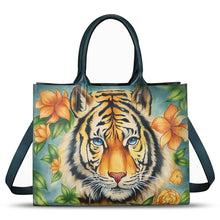 Load image into Gallery viewer, Genuine Leather Handbag for Women Hand Painted Leather Top Handle Bag Handmade Crossbody Purse Work Tote