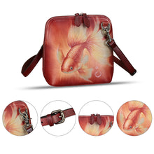Load image into Gallery viewer, Genuine Leather Crossbody Bag for Women Hand Painted Leather Handmade Crossbody Satchel Purse Pouch