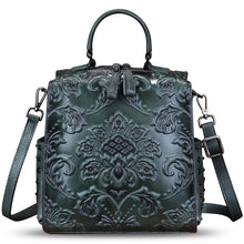 Load image into Gallery viewer, Genuine Leather Satchel for Women Purse Convertible Backpack Embossed Leather Crossbody Handbag Top Handle Bag