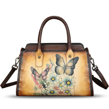 Load image into Gallery viewer, Genuine Leather Satchel for Women Hand Painted Handbag Purse Top Handle Bags Handmade Purse Crossbody Tote Bag
