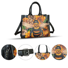 Load image into Gallery viewer, Genuine Leather Handbag for Women Hand Painted Leather Top Handle Bag Handmade Crossbody Purse Work Tote