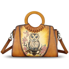 Load image into Gallery viewer, Genuine Leather Tote Bag for Women Hand Painted Shoulder Handbag Handmade Purse Crossbody Work Tote Casual Purse