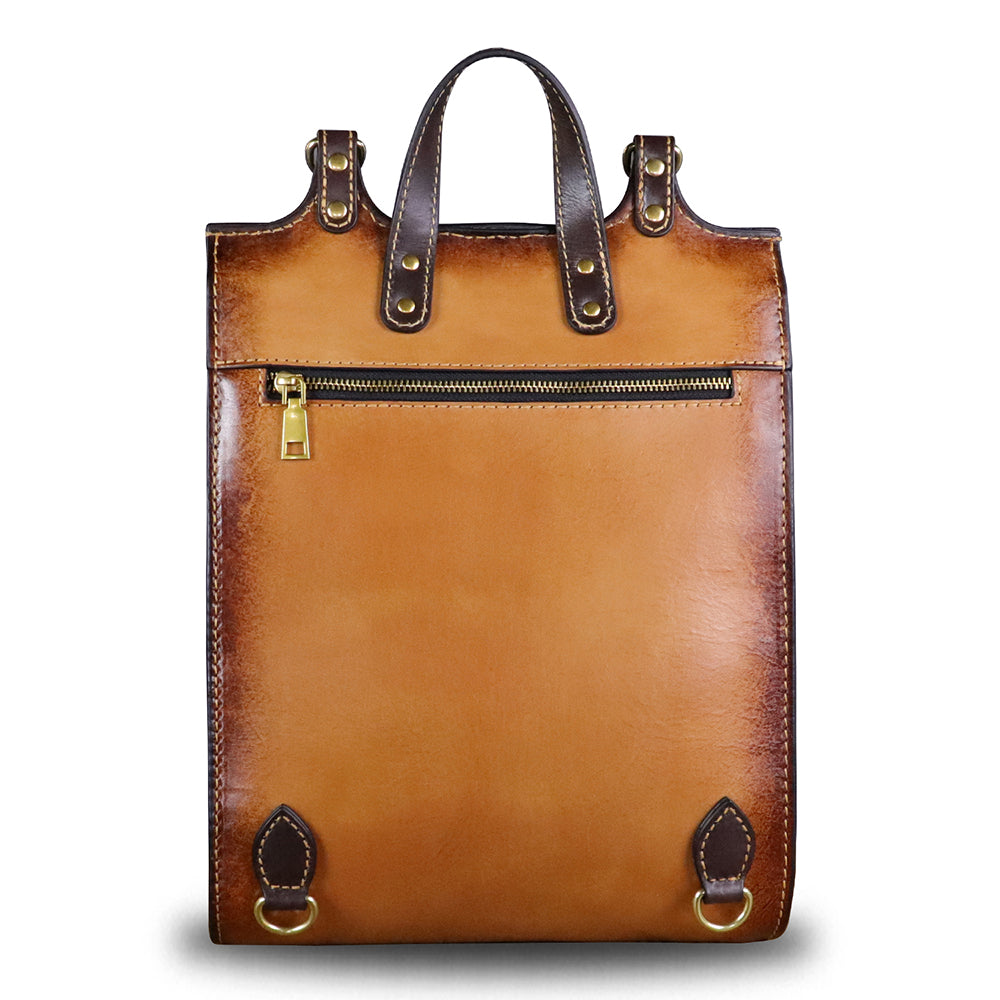 Genuine Leather Backpack Vintage Rucksack Handmade Western Daypack Amazon.com: Genuine Leather Backpack Purse for Women Vintage  main image 3