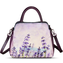 Load image into Gallery viewer, Genuine Leather Handbag for Women Hand Painted Leather Top Handle Satchel Handmade Crossbody Purse