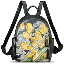 Load image into Gallery viewer, Genuine Leather Backpack for Women Hand Painted Knapsack Purse Handmade Rucksack Casual Daypack