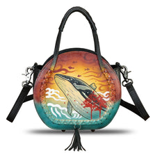 Load image into Gallery viewer, Genuine Leather Handbag for Women Purse Hand Painted Pattern Top Handle Satchel Handmade Crossbody Pouch