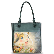 Load image into Gallery viewer, Genuine Leather Shoulder Bag for Women Hand Painted Leather Handbag Handmade Work Tote Bag Casual Hand Purse