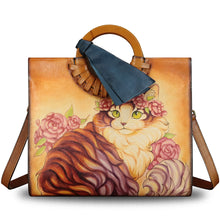 Load image into Gallery viewer, Genuine Leather Handbag Purse for Women Hand Painted Pattern Handbag Handmade Crossbody Work Tote Shoulder Bag
