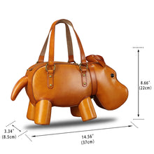 Load image into Gallery viewer, Genuine Leather Purses and Handbags for Women Hippo Shape Shoulder Bag Crossbody