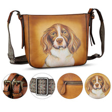 Load image into Gallery viewer, Genuine Leather Crossbody Bag for Women Hand Painted Leather Handmade Crossbody Satchel Purse Hand Drawn Handbag