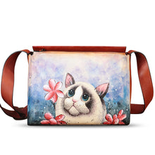 Load image into Gallery viewer, Genuine Leather Crossbody Bag for Women Hand Painted Leather Handmade Crossbody Satchel Handbag Hand Drawn Purse