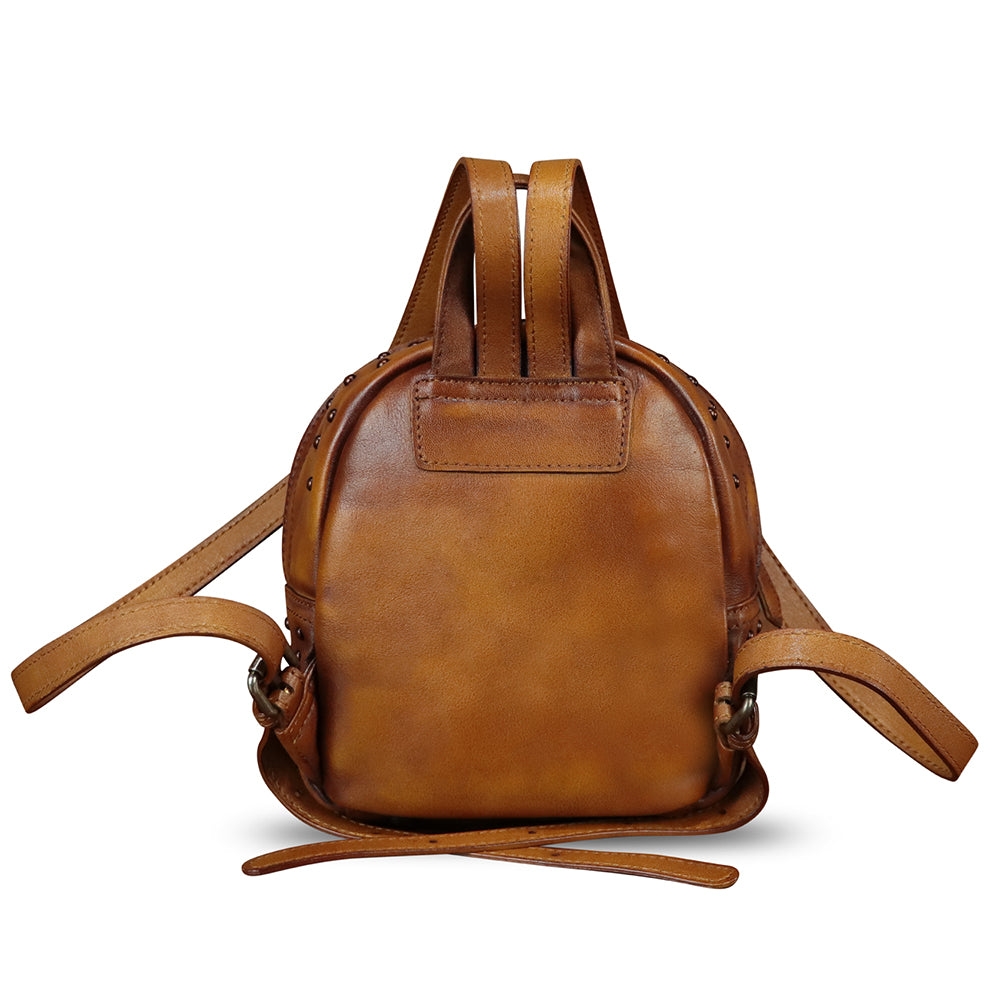Genuine Leather Backpack Purse for Women Casual Daypack Small Taotanxi Mini Backpack Purse,Fashion Small Leather Quilt  main image 2