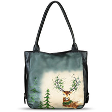 Load image into Gallery viewer, Genuine Leather Shoulder Bag for Women Hand Painted Leather Handbag Handmade Purse Work Tote Bag Casual Purse