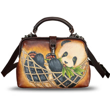 Load image into Gallery viewer, Genuine Leather Handbag Satchel for Women Hand Painted Leather Handmade Pouch Casual Shoulder Purse Bag