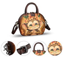 Load image into Gallery viewer, Genuine Leather Handbag for Women Purse Hand Painted Leather Top Handle Satchel Handmade Crossbody Pouch